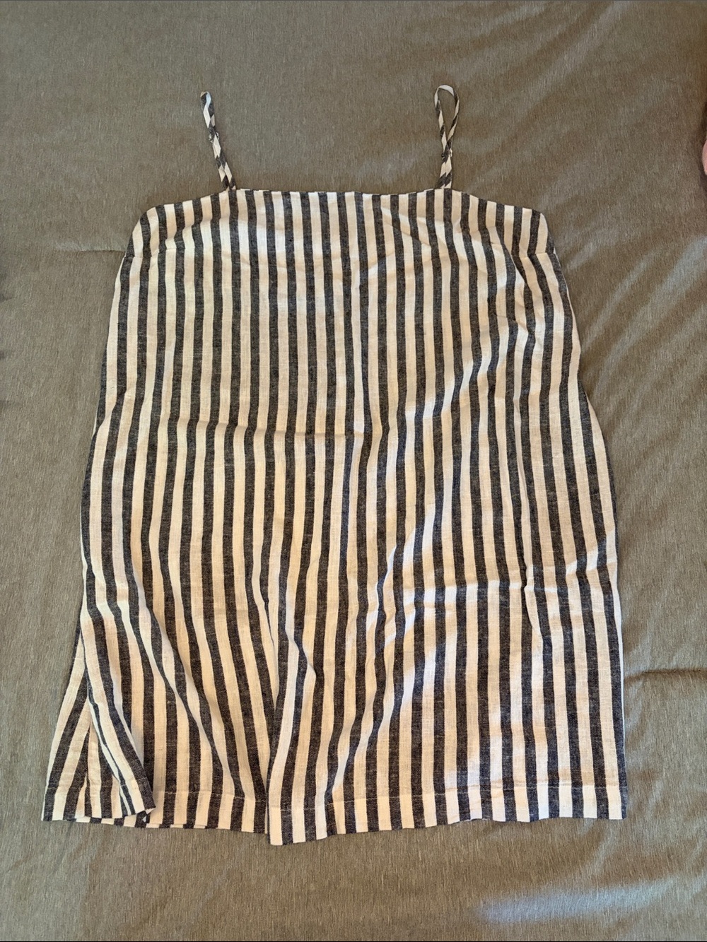 Black and White Striped Spaghetti Strap Mini Dress